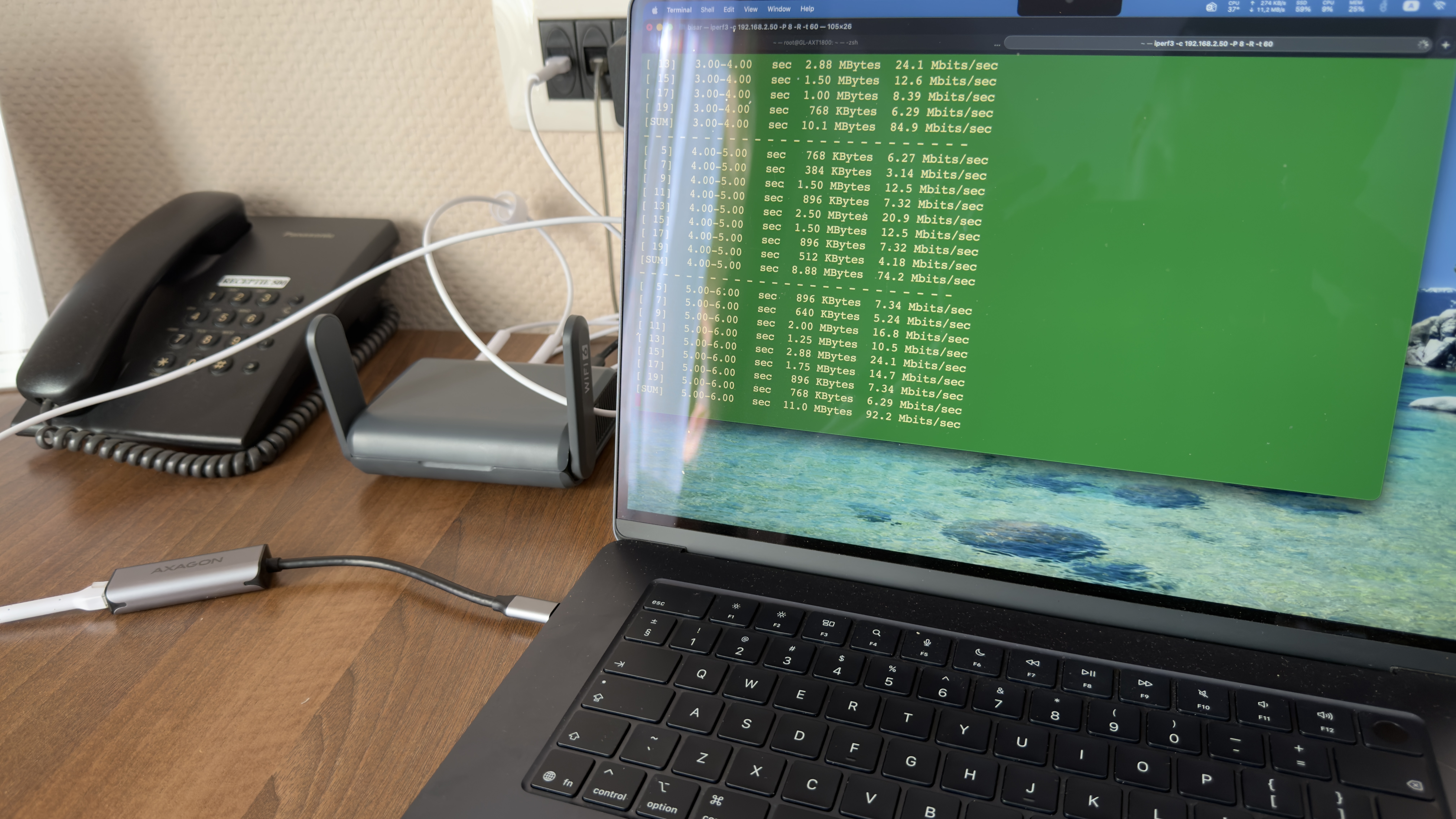 Ping test through WireGuard tunnel — 5-7ms latency